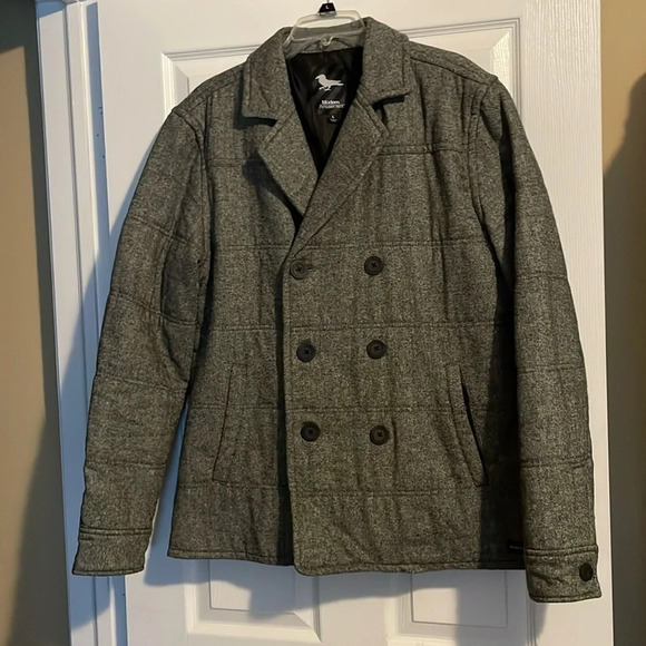 Modern Amusement mens gray pea coat size large - Picture 1 of 8